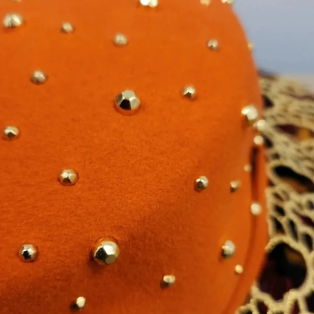 Jack Mcconnell BOUTIQUE‎ Feathers, Lace & Studs Wool Hat RARE